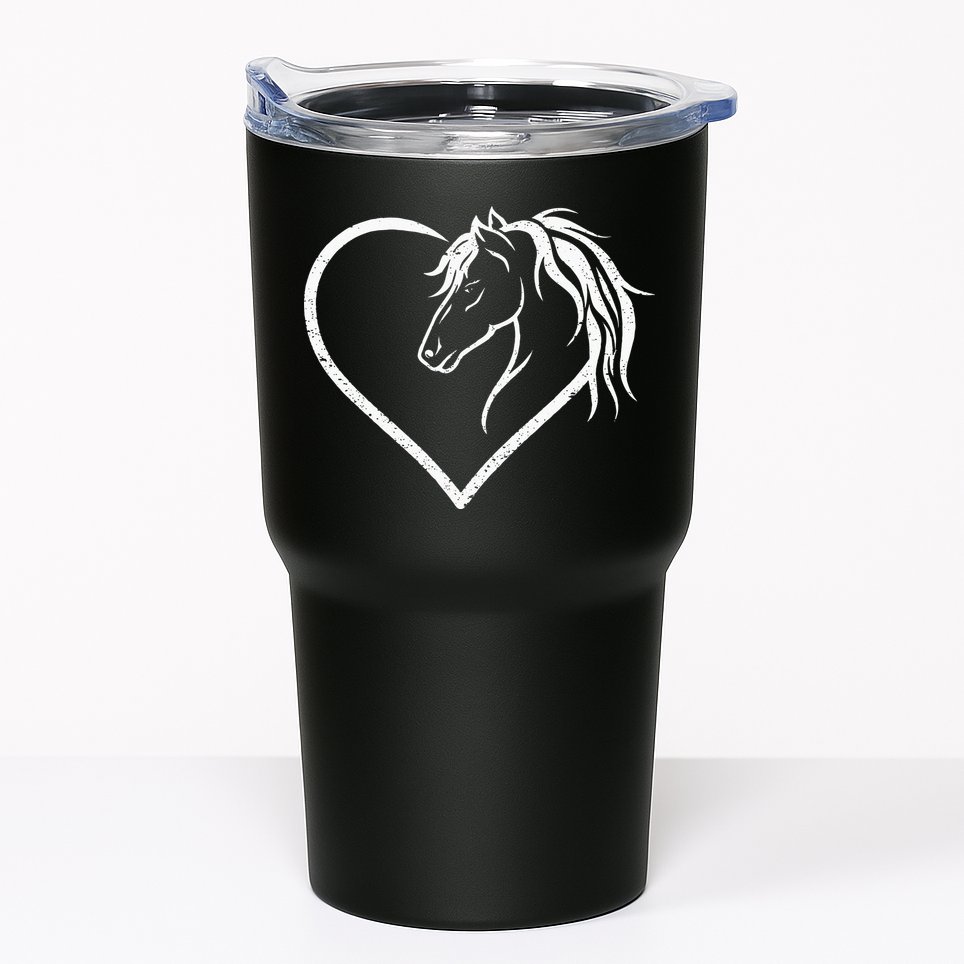 Horse Head With A Heart Riding Horse Tumbler