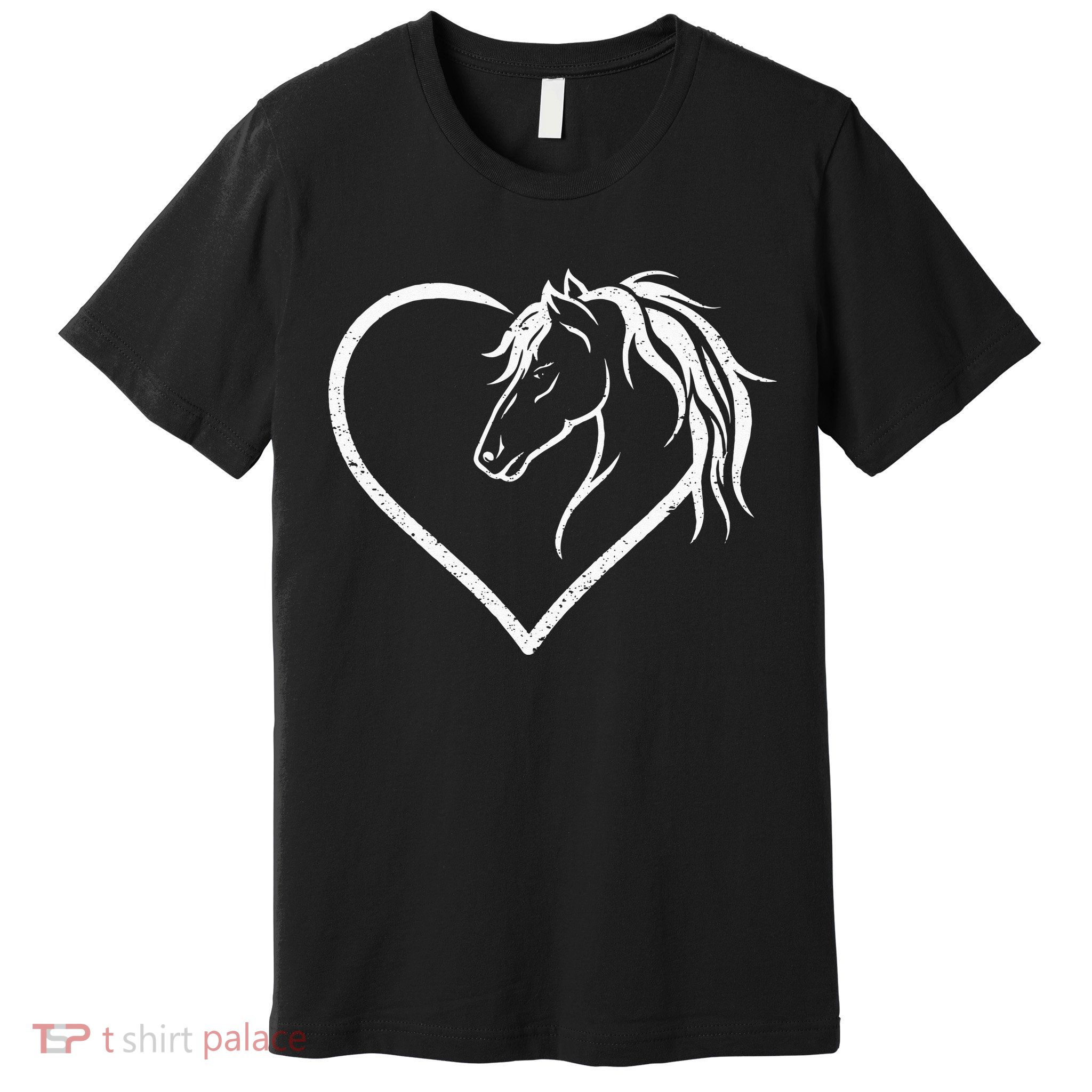 Horse Head With A Heart Riding Horse Premium T-Shirt