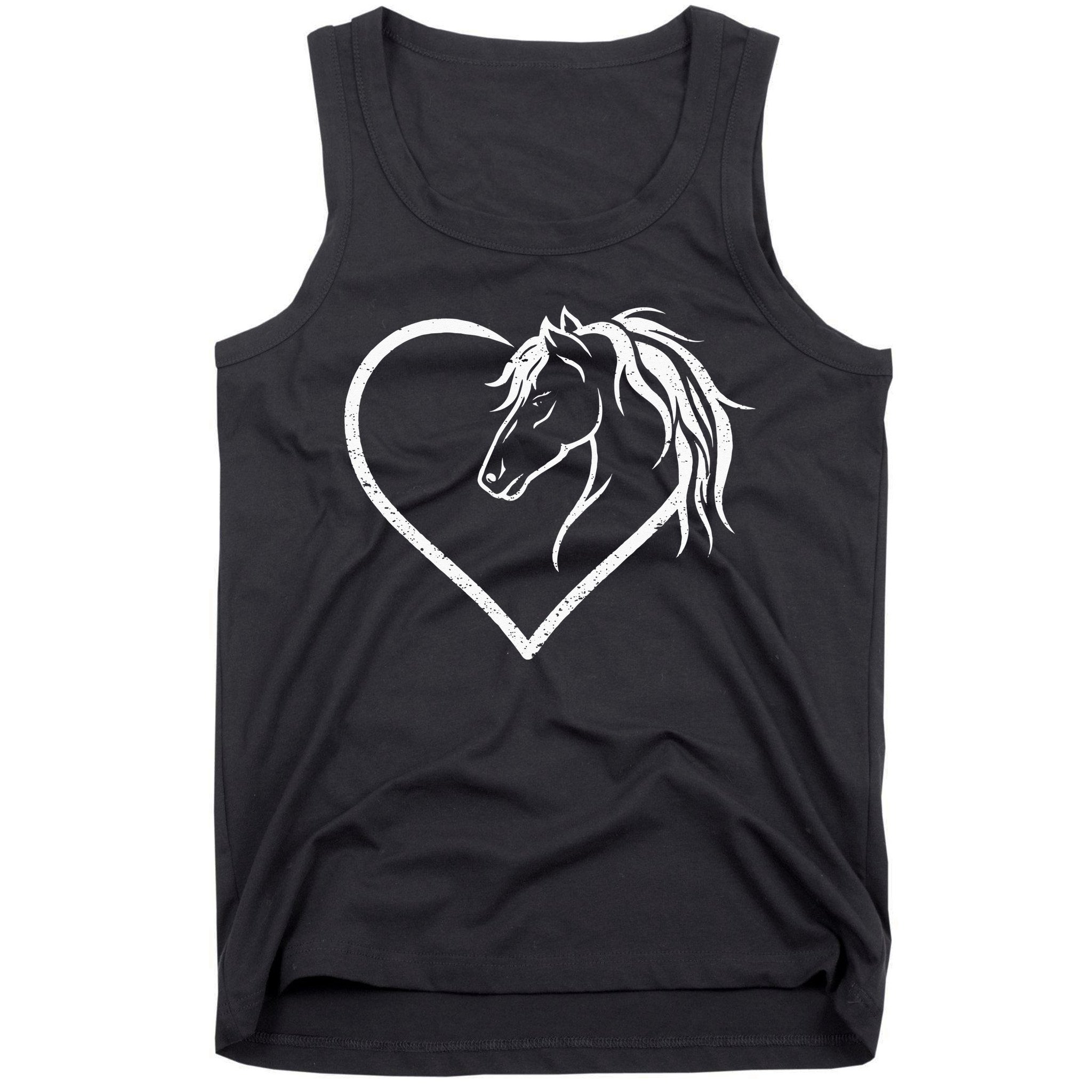 Horse Head With A Heart Riding Horse Tank Top