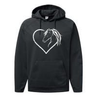 Horse Head With A Heart Riding Horse Performance Fleece Hoodie