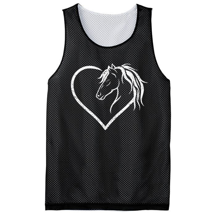 Horse Head With A Heart Riding Horse Mesh Reversible Basketball Jersey Tank