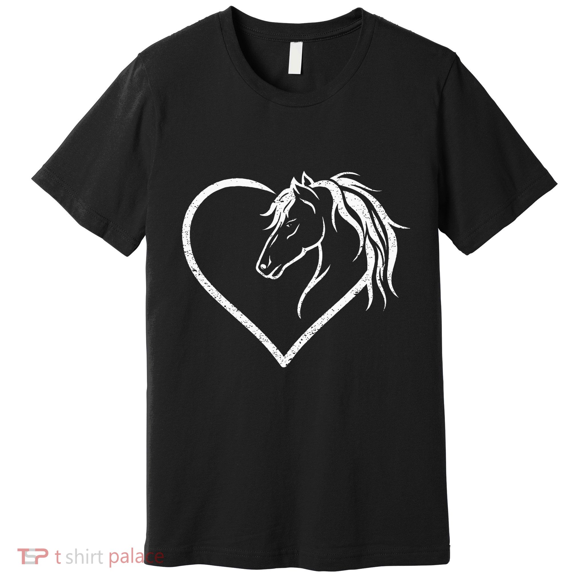Horse Head With A Heart Riding Horse Premium T-Shirt