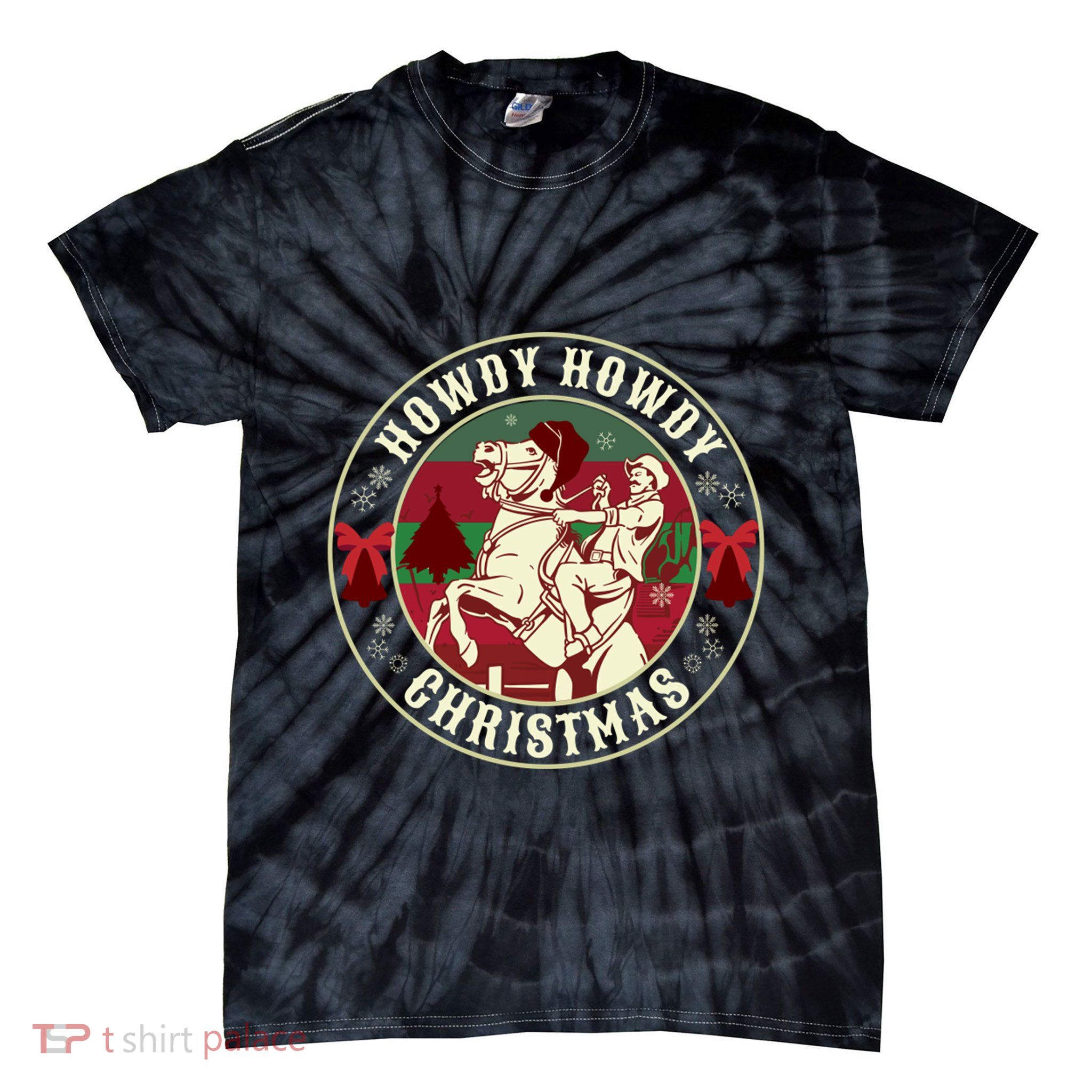 Howdy Howdy Western Christmas Tie-Dye T-Shirt