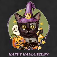 Happy Halloween Witchy Kitty Design Adult Drive Performance Visor