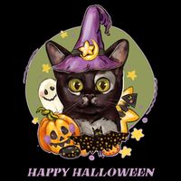 Happy Halloween Witchy Kitty Design 16 in Basic Backpack