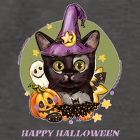 Happy Halloween Witchy Kitty Design Vector Backpack