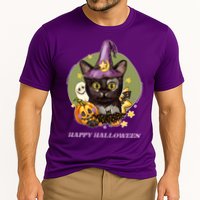 Happy Halloween Witchy Kitty Design Cooling Performance Crew T-Shirt