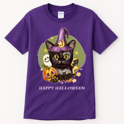 Happy Halloween Witchy Kitty Design Tall T-Shirt