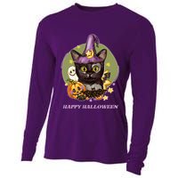 Happy Halloween Witchy Kitty Design Cooling Performance Long Sleeve Crew