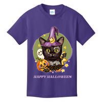 Happy Halloween Witchy Kitty Design Kids T-Shirt