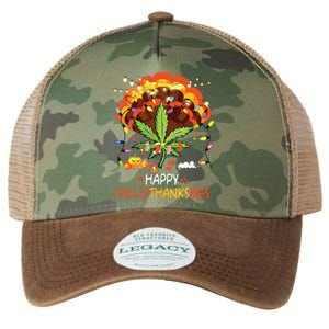 Happy Hallothanksmas Weed Leaf Cannabis Marijuana Stoner 420 Legacy Tie Dye Trucker Hat