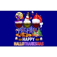 Happy Hallothanksmas Wine Glasses Witch Santa Hat Pumpkin Gift Bumper Sticker