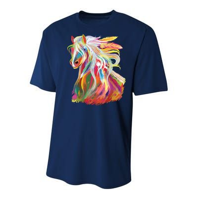 Horse Head Watercolor Equestrian Youth Performance Sprint T-Shirt