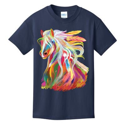 Horse Head Watercolor Equestrian Kids T-Shirt