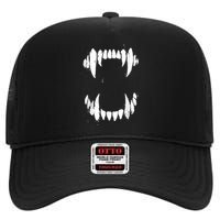 Halloween Horror Wolf Dog Vampire Monster Teeth Costume High Crown Mesh Back Trucker Hat