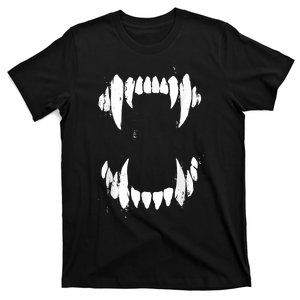 Halloween Horror Wolf Dog Vampire Monster Teeth Costume T-Shirt