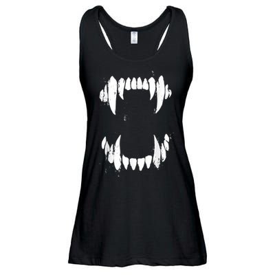 Halloween Horror Wolf Dog Vampire Monster Teeth Costume Ladies Essential Flowy Tank