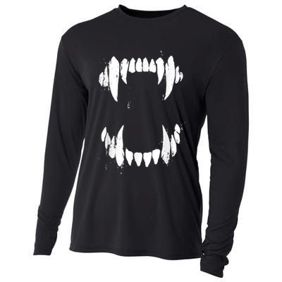 Halloween Horror Wolf Dog Vampire Monster Teeth Costume Cooling Performance Long Sleeve Crew
