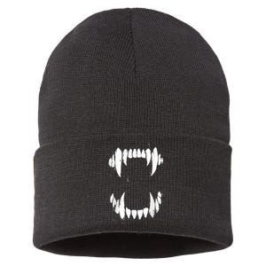 Halloween Horror Wolf Dog Vampire Monster Teeth Costume Sustainable Knit Beanie