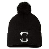 Halloween Horror Wolf Dog Vampire Monster Teeth Costume Pom Pom 12in Knit Beanie