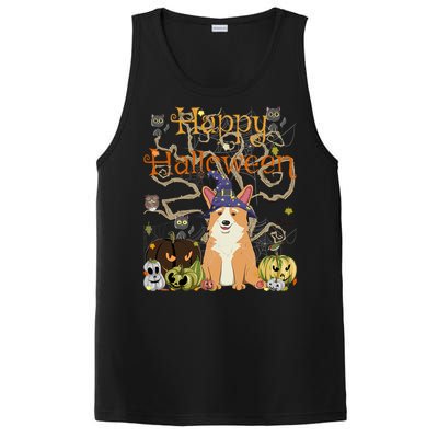 Happy Halloween Witch Corgi Cats Pumpkin Cute JackOLantern Gift PosiCharge Competitor Tank