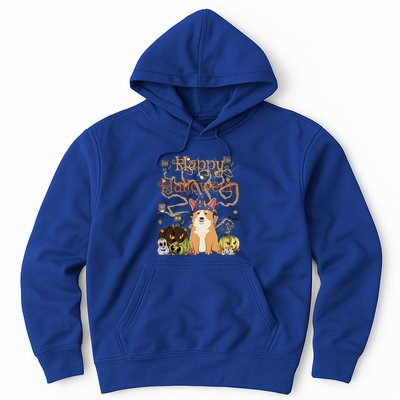 Happy Halloween Witch Corgi Cats Pumpkin Cute JackOLantern Gift Hoodie