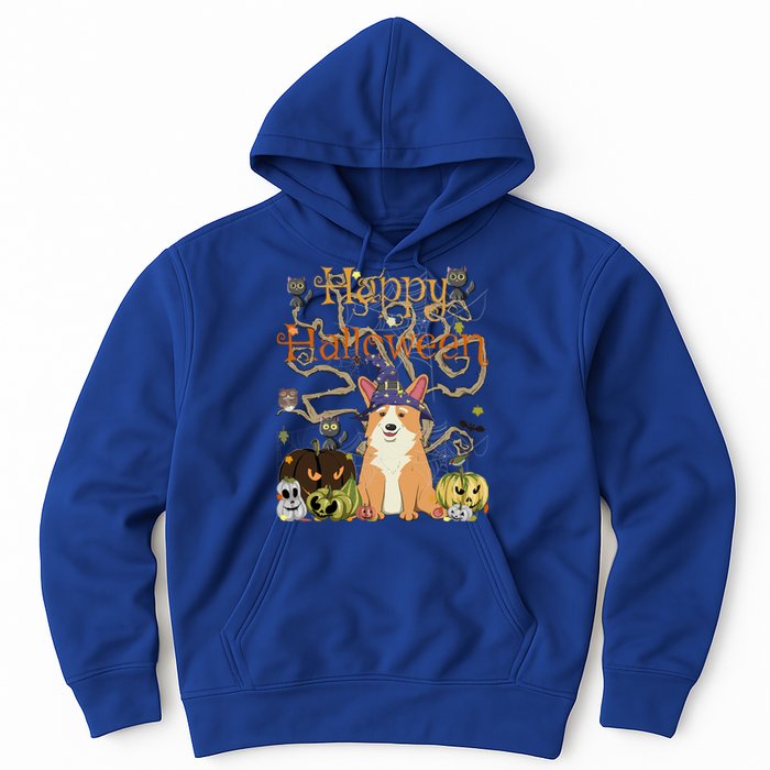 Happy Halloween Witch Corgi Cats Pumpkin Cute JackOLantern Gift Hoodie