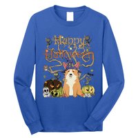 Happy Halloween Witch Corgi Cats Pumpkin Cute JackOLantern Gift Long Sleeve Shirt