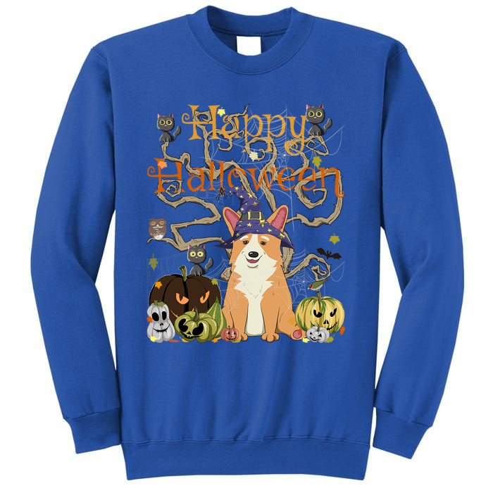 Happy Halloween Witch Corgi Cats Pumpkin Cute JackOLantern Gift Sweatshirt