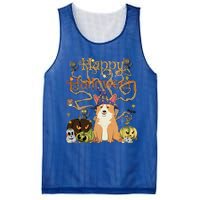 Happy Halloween Witch Corgi Cats Pumpkin Cute JackOLantern Gift Mesh Reversible Basketball Jersey Tank