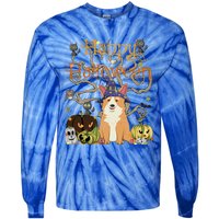 Happy Halloween Witch Corgi Cats Pumpkin Cute JackOLantern Gift Tie-Dye Long Sleeve Shirt