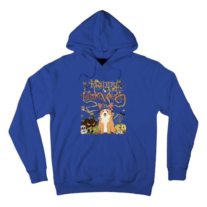 Happy Halloween Witch Corgi Cats Pumpkin Cute JackOLantern Gift Tall Hoodie