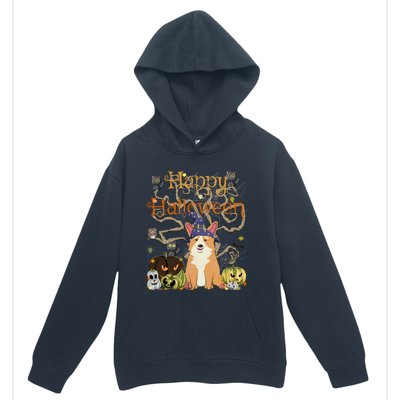 Happy Halloween Witch Corgi Cats Pumpkin Cute JackOLantern Gift Urban Pullover Hoodie