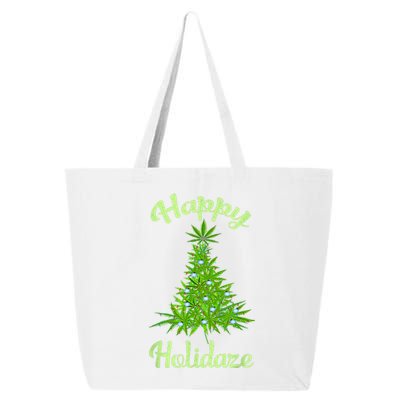 Happy Holidaze Weed And Marijuana Leaf Cannabis Christmas Tree 25L Jumbo Tote