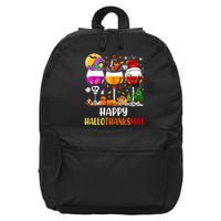 Happy Hallothanksmas Wine Glasses Wine Lover Long Sleeve 16 in Basic Backpack