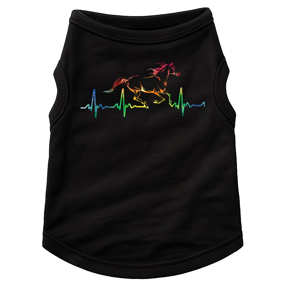 Horse Heartbeat Watercolor Horse Lovers Gift Doggie Tank