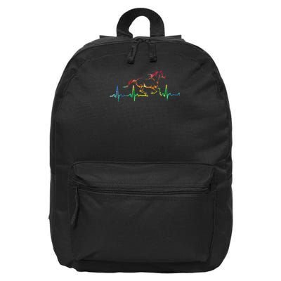 Horse Heartbeat Watercolor Horse Lovers Gift 16 in Basic Backpack