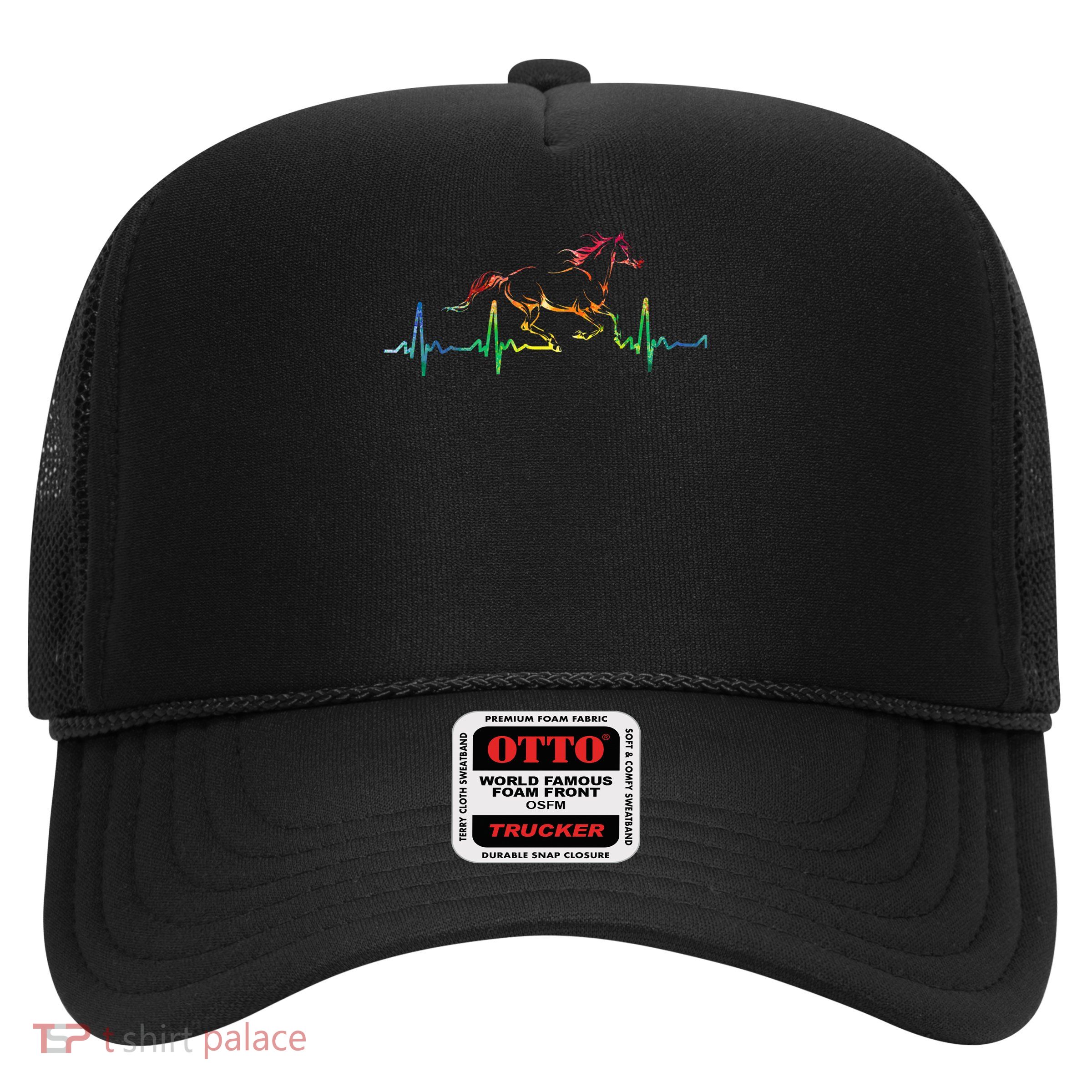 Horse Heartbeat Watercolor Horse Lovers Gift Trucker Hat