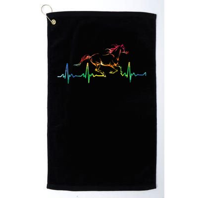 Horse Heartbeat Watercolor Horse Lovers Gift Golf Towel