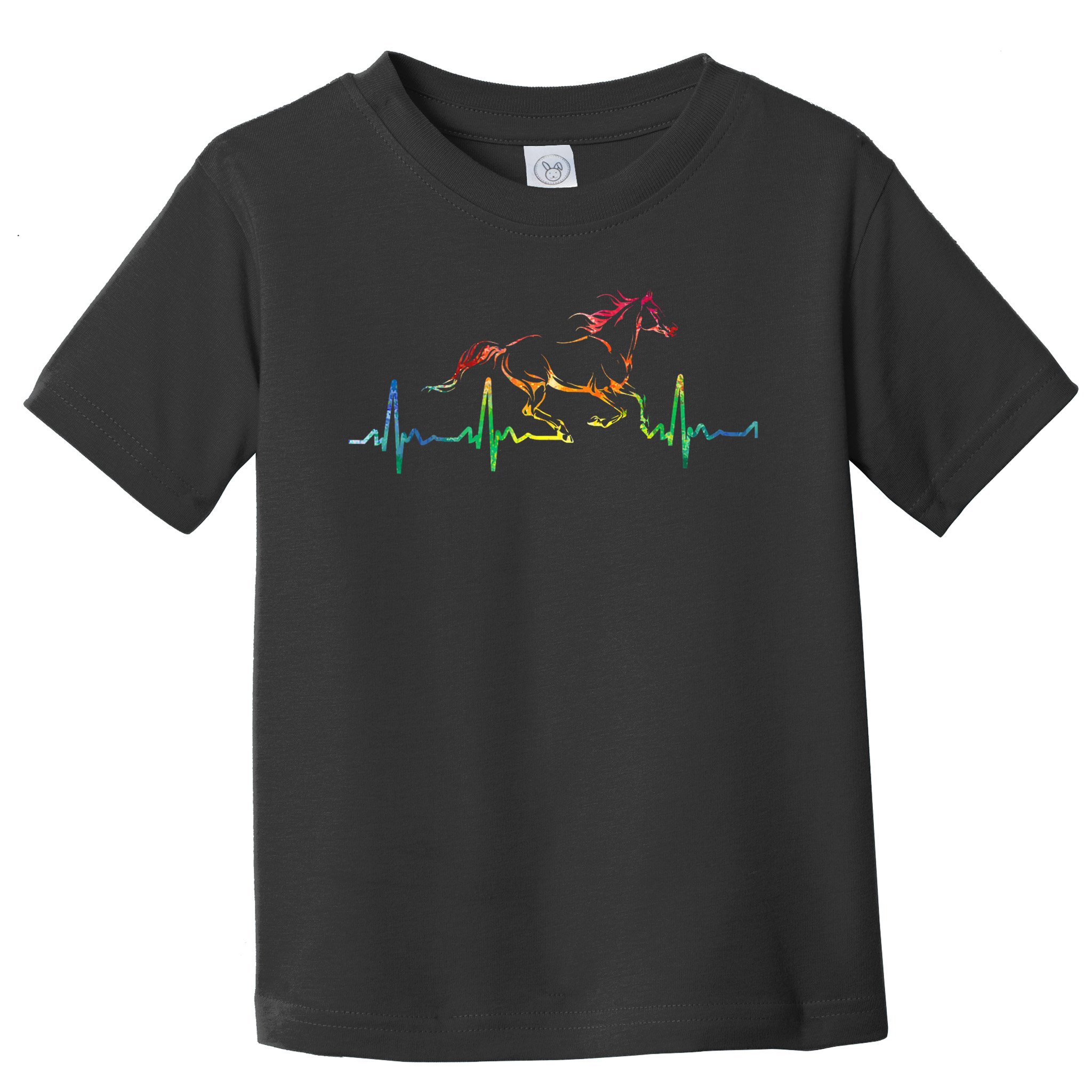 Horse Heartbeat Watercolor Horse Lovers Gift Toddler T-Shirt