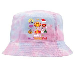 Happy Hallothanksmas Wine Glasses Halloween Thanksgiving Tie-Dyed Bucket Hat