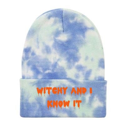 Happy Halloween Witchy And I Know It Spooky Costume Tie Dye 12in Knit Beanie