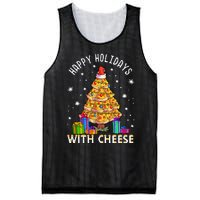 Happy Holidays With Cheese Pizza Christmas Tree Mesh Reversible Basketball Jersey Tank