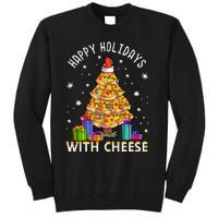 Happy Holidays With Cheese Pizza Christmas Tree Tall Sweatshirt