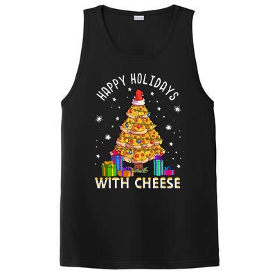 Happy Holidays With Cheese Pizza Christmas Tree PosiCharge Competitor Tank