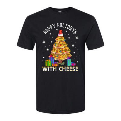 Happy Holidays With Cheese Pizza Christmas Tree Softstyle CVC T-Shirt