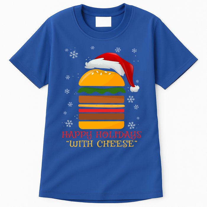 Happy Holidays With Cheese Gift Christmas Cheeseburger Gift Tall T-Shirt