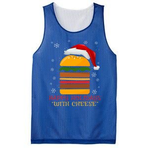 Happy Holidays With Cheese Gift Christmas Cheeseburger Gift Mesh Reversible Basketball Jersey Tank