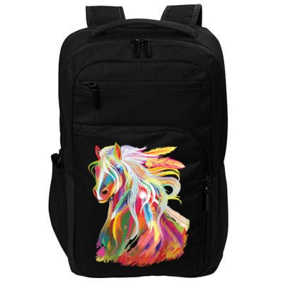 Horse Head Watercolor Equestrian Impact Tech Backpack