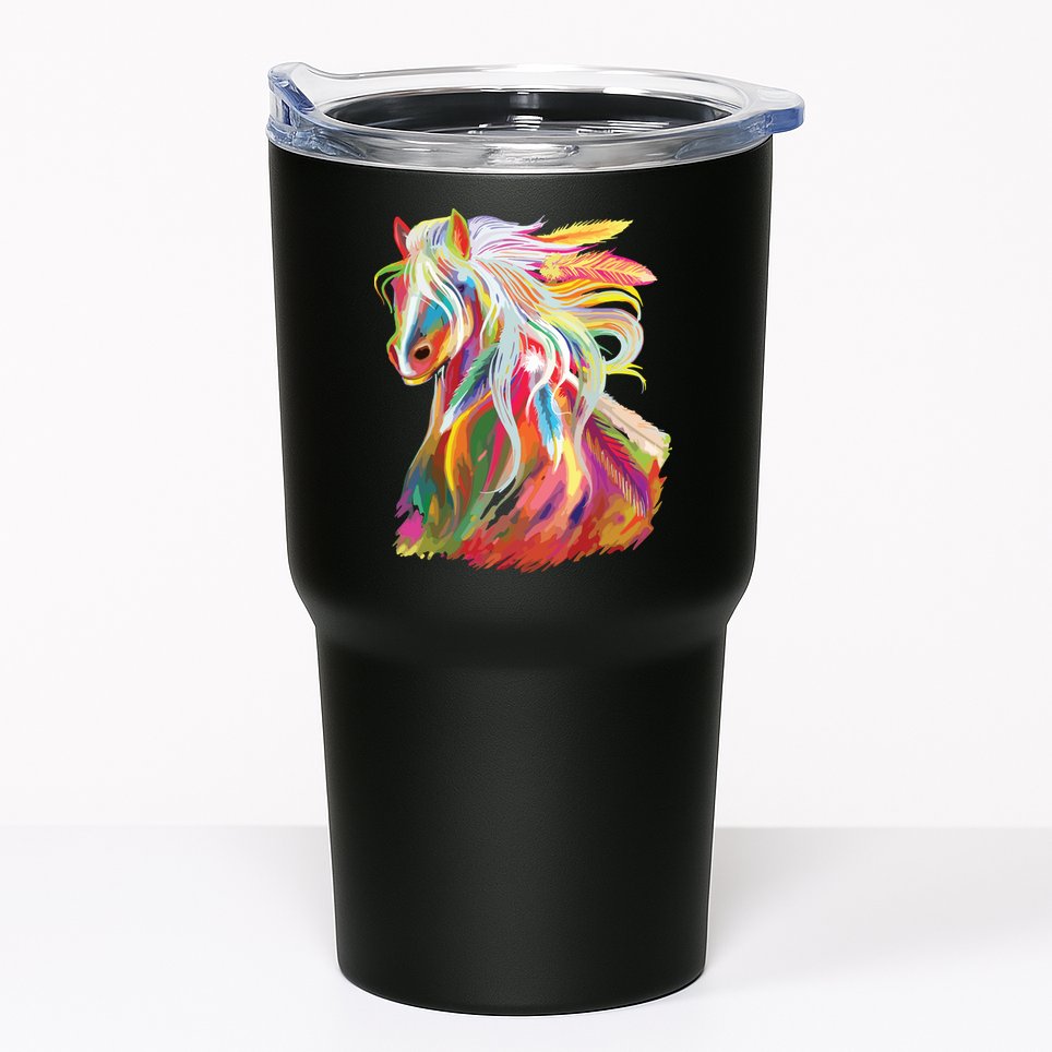 Horse Head Watercolor Equestrian Tumbler